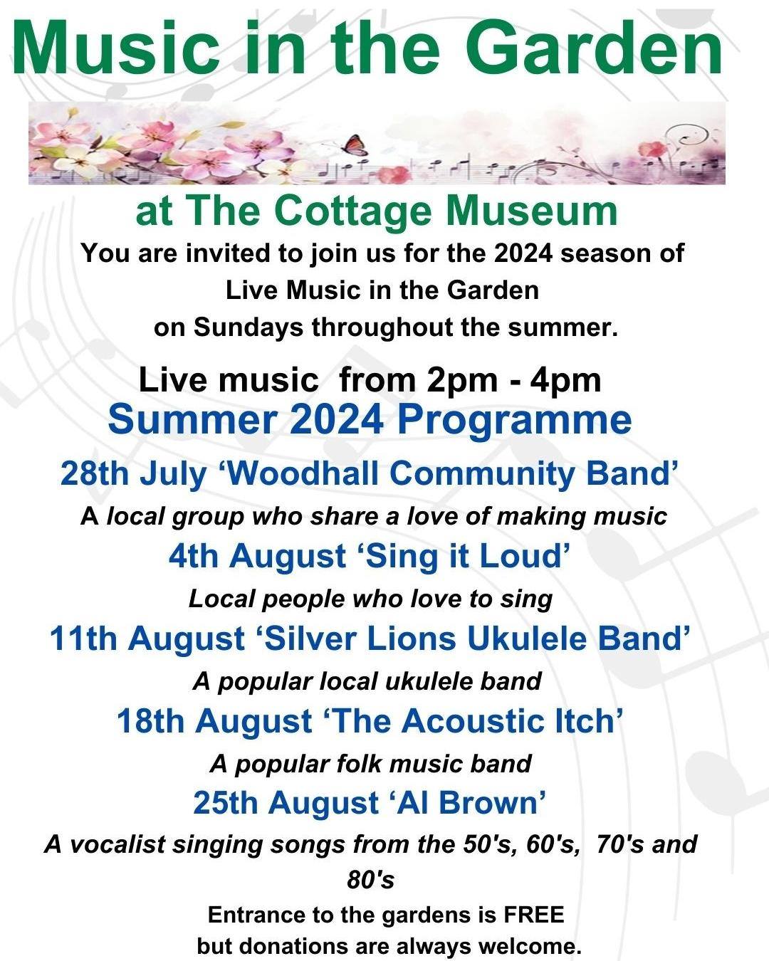 Music in the Garden at The Cottage Museum, Woodhall Spa,