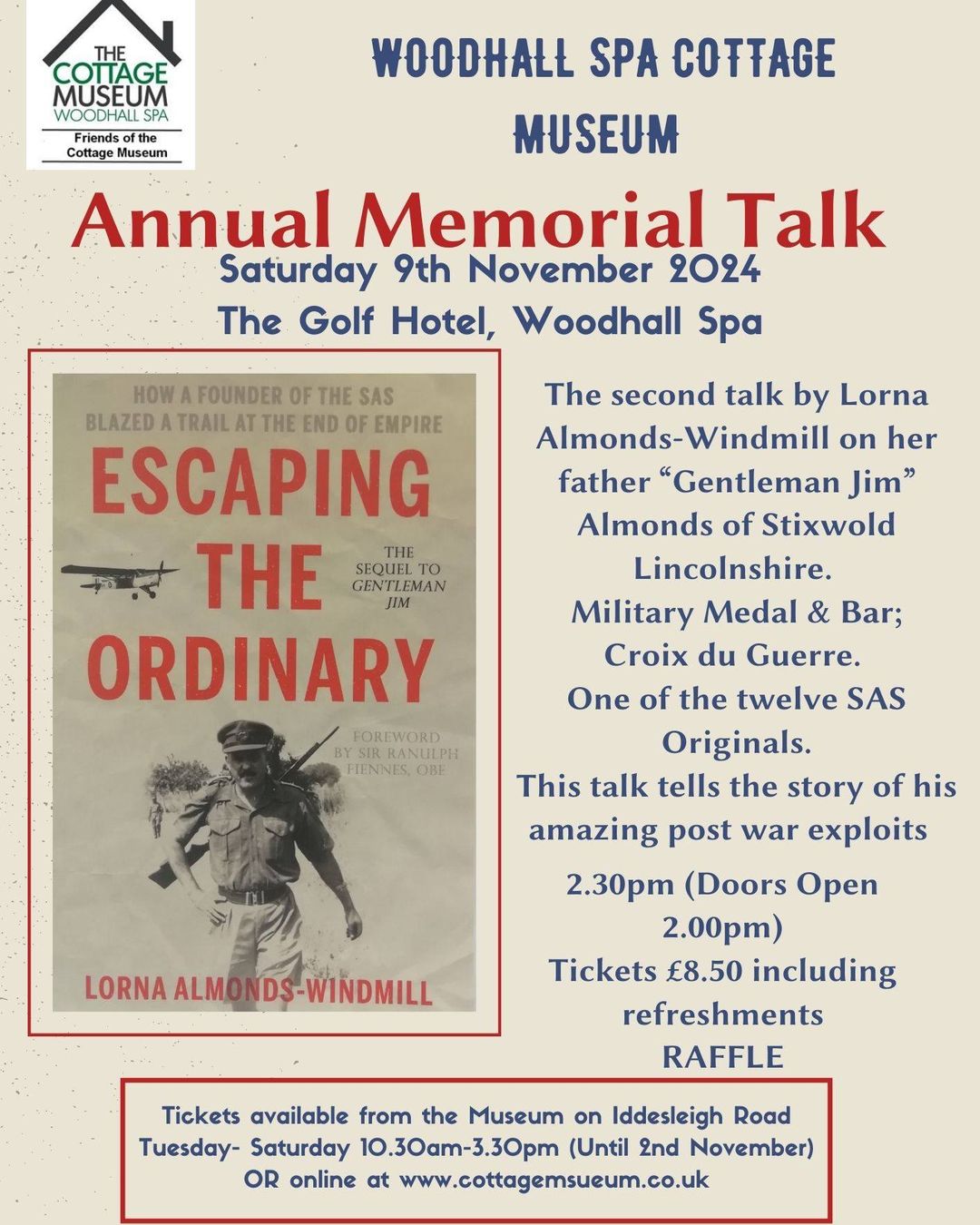 We still have tickets available for Woodhall Spa Cottage Museu